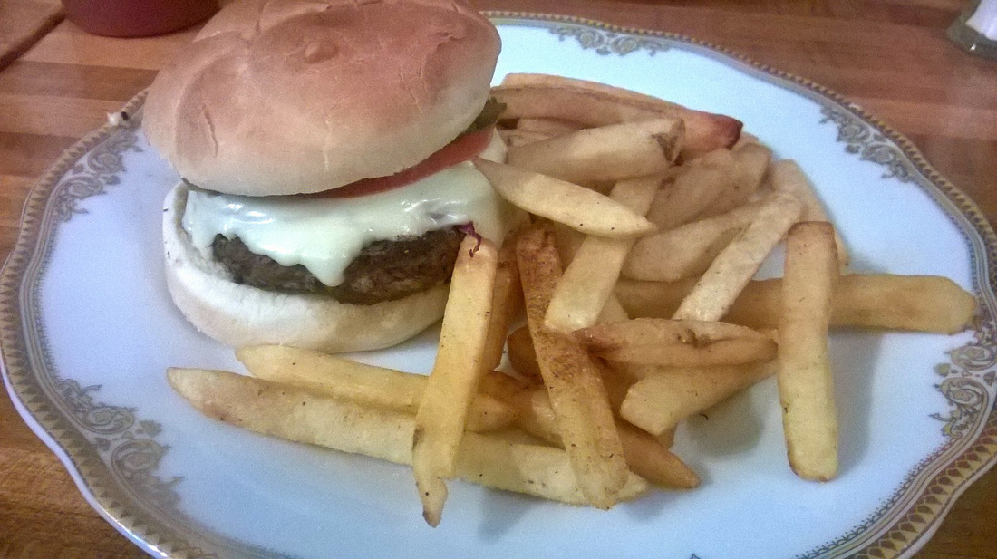 Picture: Cheese burger deluxe at Peaches Cafe
